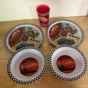 Disney Cars Red and Black Dinnerware Collection